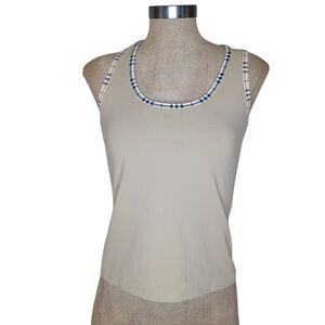 Burberry London Sleeveless Tank Top Womens Sz M Beige Quiet Luxury